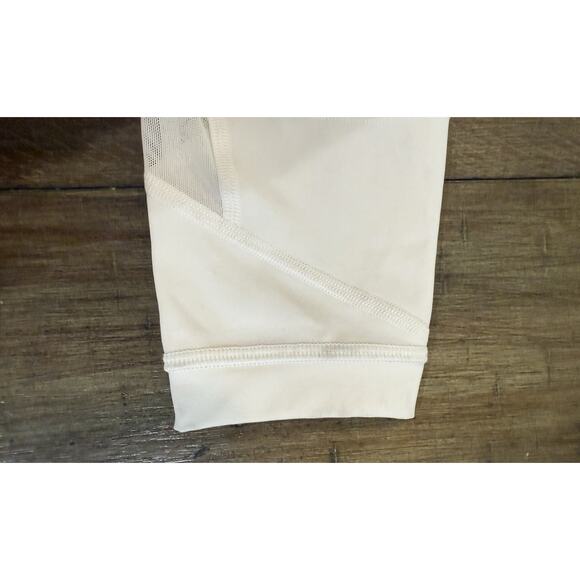 Lululemon Leggings White Clear the Court Tight 28" Size 4 Mesh Vented Logo Pant - Picture 14 of 16